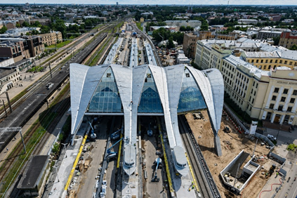 New Riga Central Station takes on its final architectural form